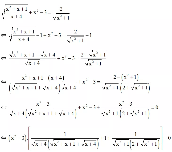 Cách giải phương trình vô tỉ bằng phương pháp sử dụng biểu thức liên hợp cực hay | Bài tập Toán 9 chọn lọc có giải chi tiết Cach Giai Phuong Trinh Vo Ti Bang Phuong Phap Su Dung Bieu Thuc Lien Hop Cuc Hay 39
