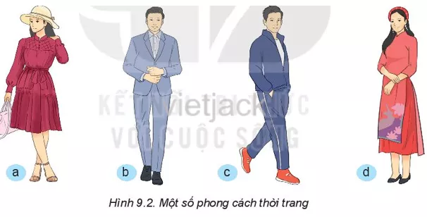 Em hãy cho biết các bộ trang phục trong Hình 9.2 thể hiện phong cách thời trang nào Luyen Tap Trang 52 Cong Nghe Lop 6 Ket Noi Tri Thuc
