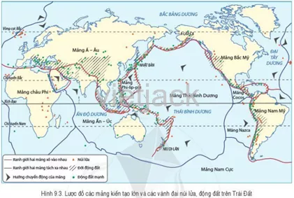  Hãy xác định sự phân bố của Vành đai lửa Thái Bình Dương trên hình 9.3 Cau Hoi 1 Trang 139 Dia Li Lop 6 Canh Dieu