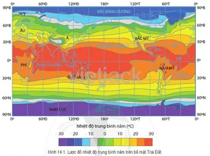 Quan sát hình 14.1, hãy cho biết nhiệt độ của bề mặt Trái Đất thay đổi Cau Hoi Trang 156 Dia Li Lop 6 Canh Dieu
