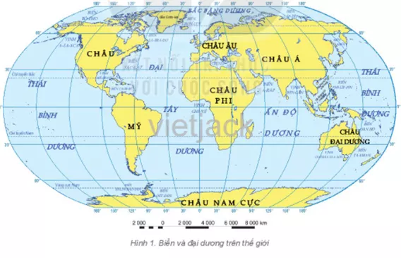 Cho biết mỗi đại dương tiếp giáp với các châu lục nào Cau Hoi 1 Trang 163 Dia Li Lop 6 Ket Noi Tri Thuc