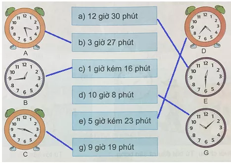 Giải Toán 3 VNEN Bài 66: Thực hành xem đồng hồ | Hay nhất Giải bài tập Toán 3 VNEN Bai 66 Thuc Hanh Xem Dong Ho 4