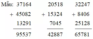 Giải Toán 3 VNEN Bài 82: Phép cộng các số trong phạm vi 100000 | Hay nhất Giải bài tập Toán 3 VNEN Bai 82 Phep Cong Cac So Trong Pham Vi 100000 5