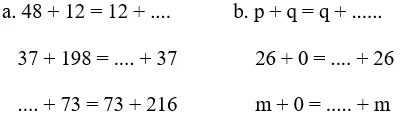 Giải Toán 4 VNEN Bài 19: Biểu thức có chứa hai chữ. Tính chất giao hoán của phép cộng | Hay nhất Giải bài tập Toán 4 VNEN Bai 19 Bieu Thuc Co Chua Hai Chu A07