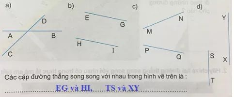 Giải Toán 4 VNEN Bài 26: Hai đường thẳng song song | Hay nhất Giải bài tập Toán 4 VNEN Bai 26 Hai Duong Thang Song Song A05