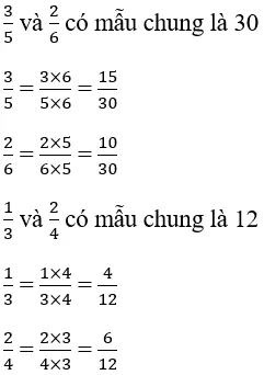 Giải Toán 4 VNEN Bài 68: Quy đồng mẫu số các phân số (tiếp theo) | Hay nhất Giải bài tập Toán 4 VNEN Bai 68 Quy Dong Mau So Cac Phan So Tiep Theo A02