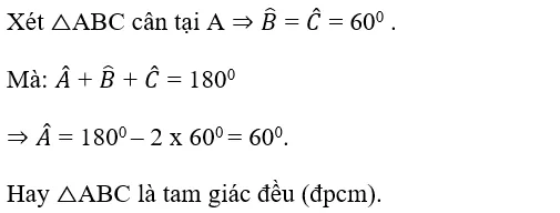 Giải Toán 7 VNEN Bài 5: Tam giác cân - Tam giác đều | Hay nhất Giải bài tập Toán 7 VNEN Bai 5 Tam Giac Can Tam Giac Deu B Cau 3h