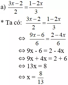 Giải Toán 8 VNEN Bài 3: Một số phương trình đưa được về dạng phương trình ax + b = 0 | Giải bài tập Toán 8 VNEN hay nhất Bai 3 Mot So Phuong Trinh Ax B 0 A18