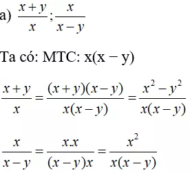 Giải Toán 8 VNEN Bài 4: Quy đồng mẫu thức nhiều phân thức | Giải bài tập Toán 8 VNEN hay nhất Bai 4 Quy Dong Mau Thuc Nhieu Phan Thuc A08