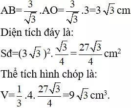 Giải Toán 8 VNEN Bài 6: Thể tích của hình chóp đều | Giải bài tập Toán 8 VNEN hay nhất Bai 6 The Tich Hinh Chop Deu A17