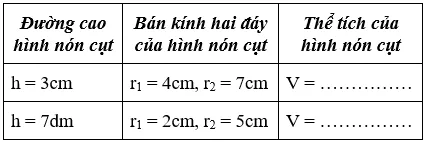 Giải Toán 9 VNEN Bài 2: Hình nón - Hình nón cụt - Diện tích xung quanh và thể tích hình nón, hình nón cụt | Giải bài tập Toán 9 VNEN hay nhất Bai 2 Hinh Non Hinh Non Cut A25