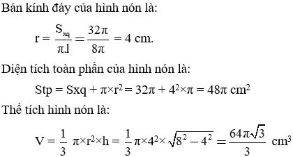 Giải Toán 9 VNEN Bài 2: Hình nón - Hình nón cụt - Diện tích xung quanh và thể tích hình nón, hình nón cụt | Giải bài tập Toán 9 VNEN hay nhất Bai 2 Hinh Non Hinh Non Cut A27