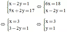 Giải Toán 9 VNEN Bài 3: Giải hệ phương trình bằng phương pháp cộng đại số | Giải bài tập Toán 9 VNEN hay nhất Bai 3 Giai He Phuong Trinh Bang Pp Cong Dai So A02