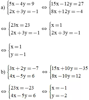 Giải Toán 9 VNEN Bài 3: Giải hệ phương trình bằng phương pháp cộng đại số | Giải bài tập Toán 9 VNEN hay nhất Bai 3 Giai He Phuong Trinh Bang Pp Cong Dai So A06