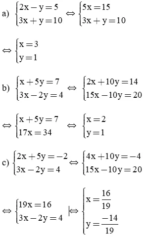 Giải Toán 9 VNEN Bài 3: Giải hệ phương trình bằng phương pháp cộng đại số | Giải bài tập Toán 9 VNEN hay nhất Bai 3 Giai He Phuong Trinh Bang Pp Cong Dai So A08