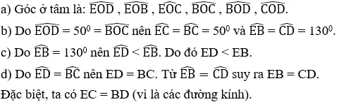 Giải Toán 9 VNEN Bài 3: Luyện tập về góc ở tâm - số đo cung - Liên hệ giữa cung và dây | Giải bài tập Toán 9 VNEN hay nhất Bai 3 Luyen Tap Go Co Tam A05