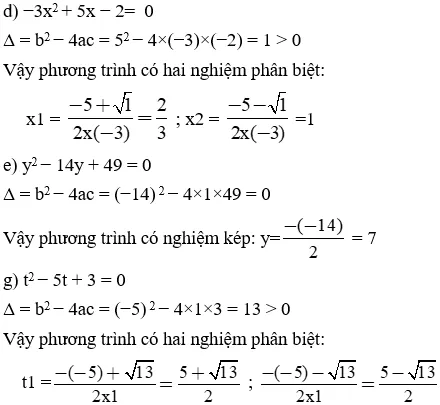 Giải Toán 9 VNEN Bài 4: Công thức nghiệm của phương trình bậc hai | Giải bài tập Toán 9 VNEN hay nhất Bai 4 Cong Thuc Nghiem Cua Pt Bac 2 A27