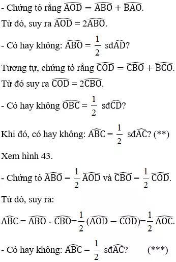 Giải Toán 9 VNEN Bài 4: Góc nội tiếp | Giải bài tập Toán 9 VNEN hay nhất Bai 4 Goc Noi Tiep A17