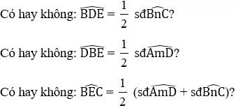 Giải Toán 9 VNEN Bài 6: Góc có đỉnh ở bên trong đường tròn - Góc có đỉnh ở bên ngoài đường tròn | Giải bài tập Toán 9 VNEN hay nhất Bai 6 Goc Co Dinh O Ben Trong Duong Tron A12