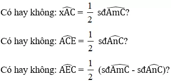 Giải Toán 9 VNEN Bài 6: Góc có đỉnh ở bên trong đường tròn - Góc có đỉnh ở bên ngoài đường tròn | Giải bài tập Toán 9 VNEN hay nhất Bai 6 Goc Co Dinh O Ben Trong Duong Tron A36