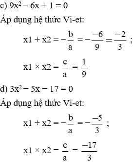 Giải Toán 9 VNEN Bài 6: Hệ thức Vi-et và ứng dụng | Giải bài tập Toán 9 VNEN hay nhất Bai 6 He Thuc Viet Va Ung Dung A19