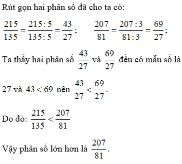 Bài tập Ôn tập So sánh hai phân số Toán lớp 5 có lời giải Bai Tap On Tap So Sanh Hai Phan So 16