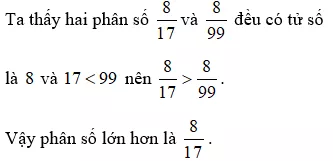 Bài tập Ôn tập So sánh hai phân số Toán lớp 5 có lời giải Bai Tap On Tap So Sanh Hai Phan So 8