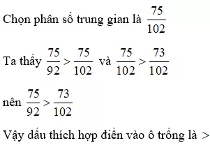 Bài tập Ôn tập So sánh hai phân số (tiếp theo) Toán lớp 5 có lời giải Bai Tap On Tap So Sanh Hai Phan So Tiep Theo 15