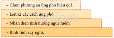Em hãy sắp xếp các bước ứng phó với tình huống nguy hiểm Kham Pha 4 Trang 37 Gdcd Lop 6 Chan Troi Sang Tao