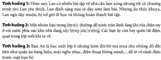 Em hãy nhận xét về hành vi của các bạn  và đưa ra lời khuyên cho các bạn ấy Luyen Tap 1 Trang 41 Gdcd Lop 6 Chan Troi Sang Tao
