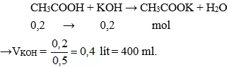 Trắc nghiệm Hóa học 9 Bài 45 (có đáp án): Axit axetic Bai Tap Bai 45 Axit Axetic A02
