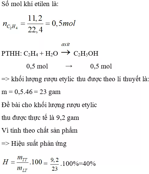 Trắc nghiệm Hóa học 9 Bài 44 (có đáp án): Rượu etylic (phần 2) Trac Nghiem Bai 44 Ruou Etylic 3