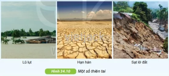 Quan sát hình 34.10 và nêu một số thiên tai ở nước ta Hoat Dong 3 Trang 120 Bai 34 Khoa Hoc Tu Nhien Lop 6 Ket Noi 2