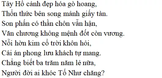 Bài thơ Đọc Tiểu Thanh kí (Độc Tiểu Thanh kí) - nội dung, dàn ý phân tích, bố cục, tác giả | Ngữ văn lớp 10 Doc Tieu Thanh Ki 2