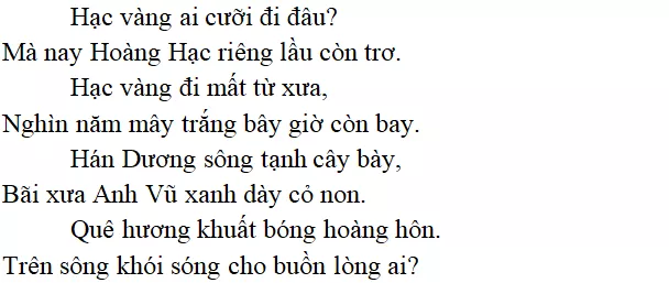 Bài thơ Lầu Hoàng Hạc - Nội dung Lầu Hoàng Hạc Lau Hoang Hac 2