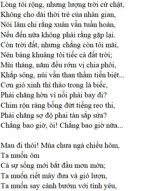 Bài thơ Vội vàng (Xuân Diệu) - nội dung, dàn ý phân tích, bố cục, tác giả | Ngữ văn lớp 11 Voi Vang 1