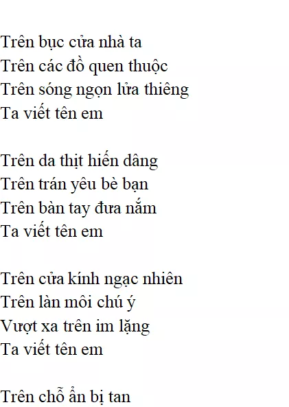 Bài thơ: Tự do (P.Ê-luy-a): nội dung, dàn ý phân tích, bố cục, tác giả | Ngữ văn lớp 12 Tu Do 4