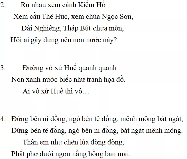 Nội dung các bài Những câu hát về tình yêu quê hương, đất nước, con người - nội dung, dàn ý, tóm tắt, bố cục, tác giả | Ngữ văn lớp 7 Nhung Cau Hat Ve Tinh Yeu Que Huong Dat Nuoc Con Nguoi 1