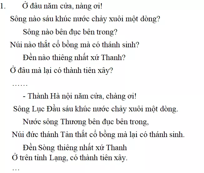 Nội dung các bài Những câu hát về tình yêu quê hương, đất nước, con người - nội dung, dàn ý, tóm tắt, bố cục, tác giả | Ngữ văn lớp 7 Nhung Cau Hat Ve Tinh Yeu Que Huong Dat Nuoc Con Nguoi