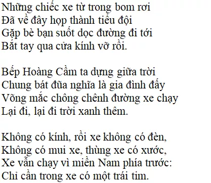 Bài thơ: Bài thơ về tiểu đội xe không kính - nội dung, dàn ý, bố cục, tác giả | Ngữ văn lớp 9 Bai Tho Ve Tieu Doi Xe Khong Kinh 1