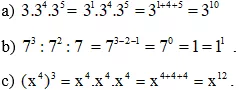 Viết kết quả các phép tính sau dưới dạng một lũy thừa:  a) 3.3^4.3^5 b) 7^3 : 7^2 :7 Bai 1 57 Trang 23 Sbt Toan Lop 6 Tap 1 Ket Noi