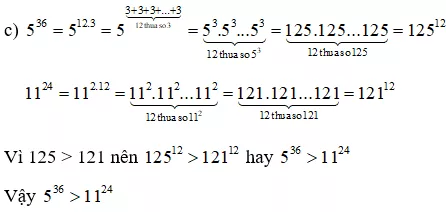 Không tính các lũy thừa, hãy so sánh: a) 27^11 và 81^8 ; b) 625^5 và 125^7 Bai 1 60 Trang 23 Sbt Toan Lop 6 Tap 1 Ket Noi 2