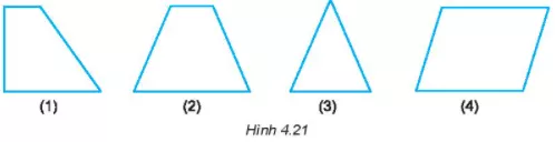 Trong các hình dưới đây (H.4.21), hình nào là hình thang cân Bai 1 Trang 75 Sbt Toan Lop 6 Tap 1 Ket Noi