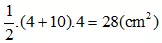 Hình thang cân có độ dài hai đáy lần lượt là 4cm, 10cm và chiều cao bằng 4cm Bai 10 Trang 76 Sbt Toan Lop 6 Tap 1 Ket Noi