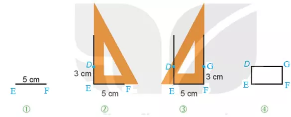 Vẽ hình chữ nhật DEFG có DE = 3cm; EF = 5cm Bai 4 10 Trang 68 Sbt Toan Lop 6 Tap 1 Ket Noi