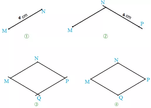Vẽ hình thoi MNPQ có cạnh MN = 4cm Bai 4 11 Trang 68 Sbt Toan Lop 6 Tap 1 Ket Noi