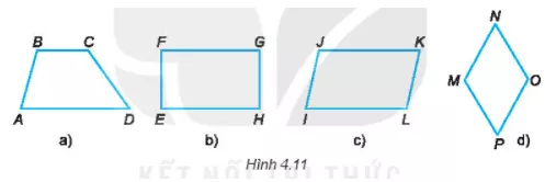 Quan sát Hình 4.11 và cho biết hình nào là hình chữ nhật, hình nào là hình thoi Bai 4 8 Trang 68 Sbt Toan Lop 6 Tap 1 Ket Noi