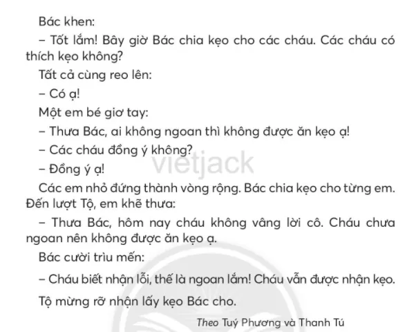 Tiếng Việt lớp 2 Bài 1: Ai ngoan sẽ được thưởng trang 82, 83, 84 - Chân trời Bai 1 Ai Ngoan Se Duoc Thuong 2