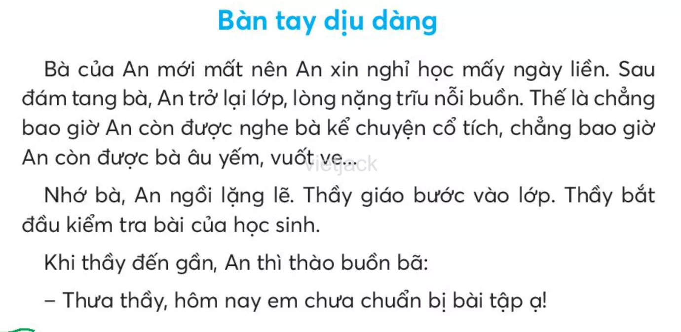 Tiếng Việt lớp 2 Bài 1: Bàn tay dịu dàng trang 98, 99, 100 - Chân trời Bai 1 Ban Tay Diu Dang 2