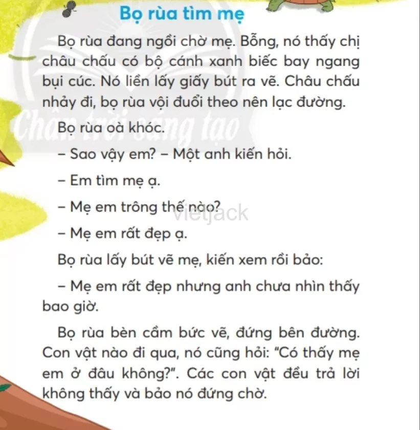 Tiếng Việt lớp 2 Bài 1: Bọ rùa tìm mẹ trang 42, 43, 44 - Chân trời Bai 1 Bo Rua Tim Me 2